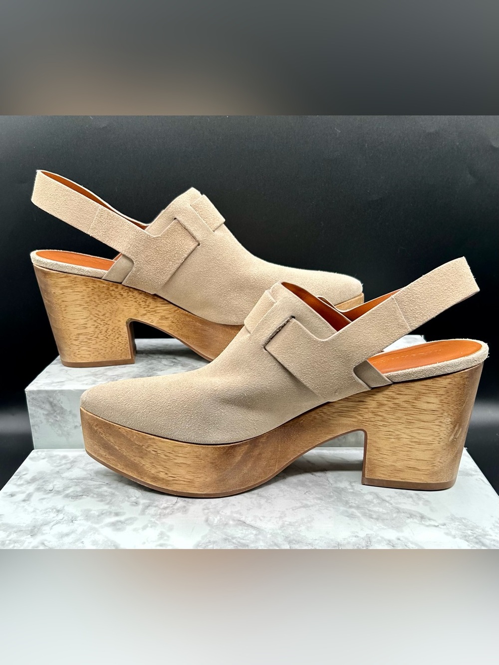 ALL SAINTS Yuki Suede Platform Clog in Brown Suede-Wooden Heel. EU size 39 - Picture 3 of 13